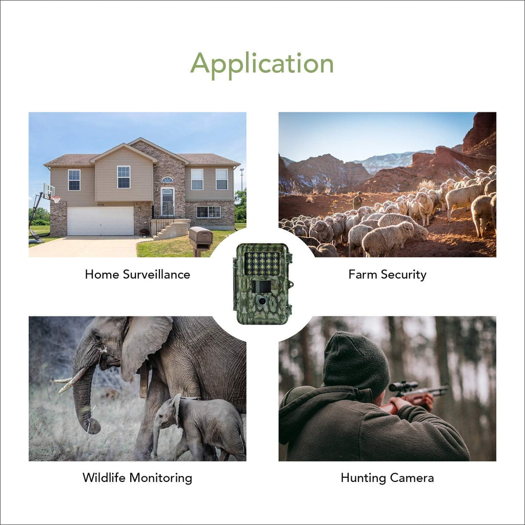 18MP 1080P Trail Camera with 2” LCD White LED Flash N697235