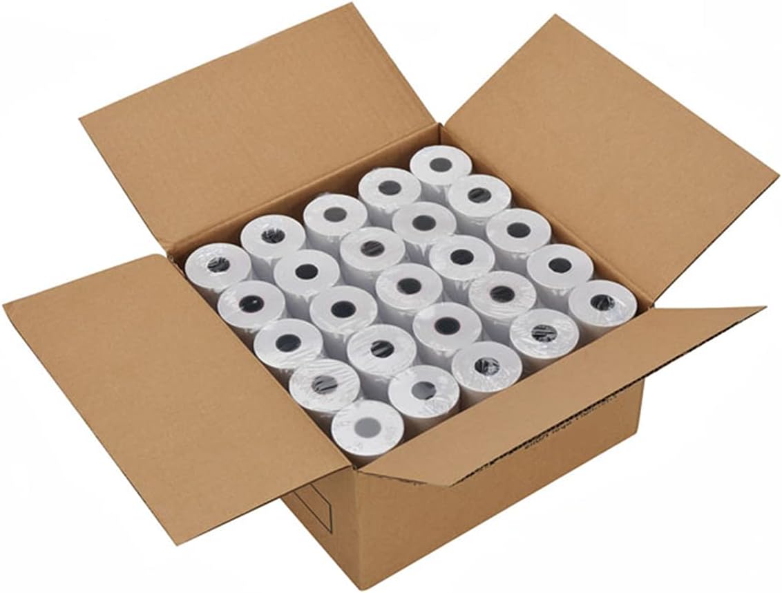 2-1/4'' x 50' White Thermal Paper Rolls (50 Rolls) Pack of 2 B9031