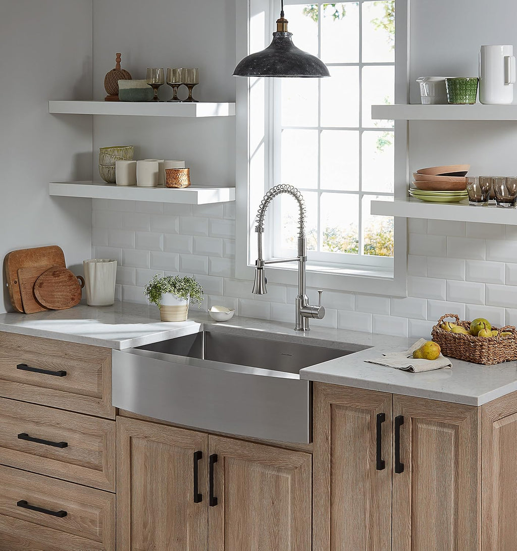 33X22-Inch Apron Stainless Steel Sink with Grid and Drain T6511