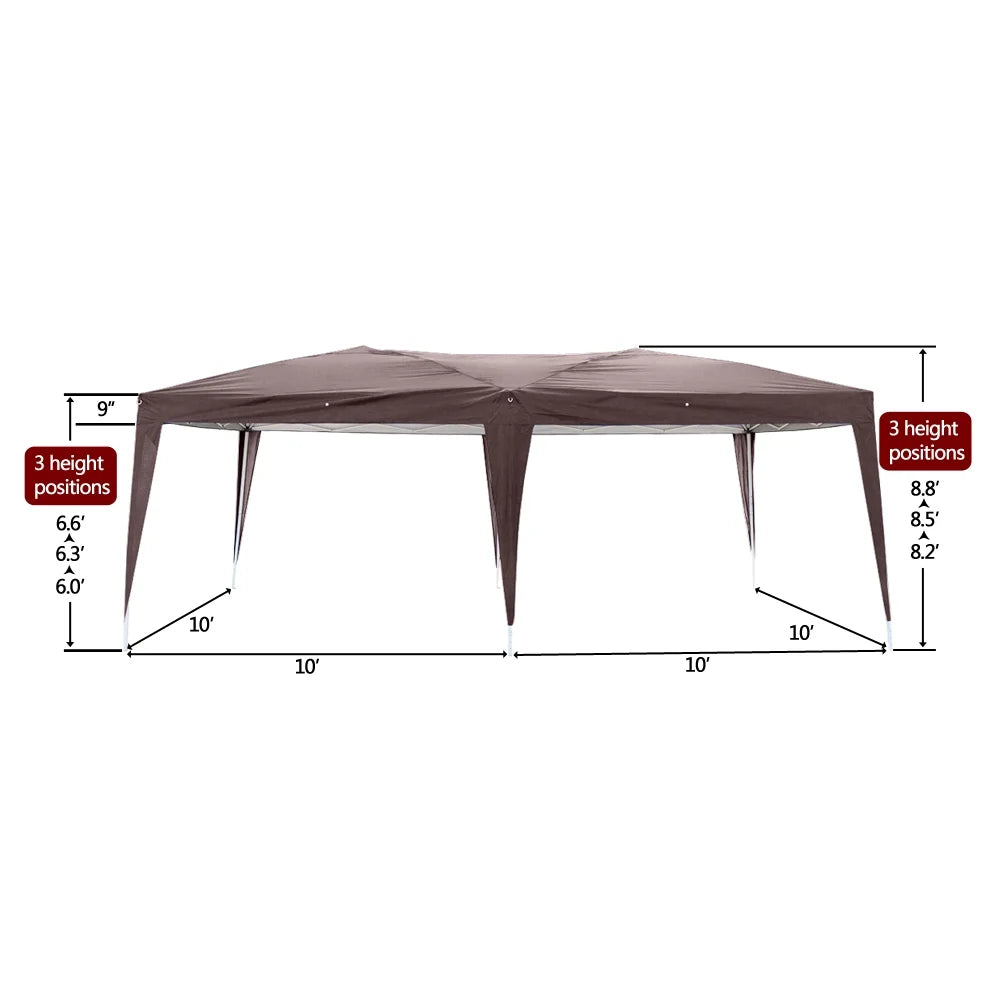 Dark Coffee Pop Up Tent with Two Windows F338236