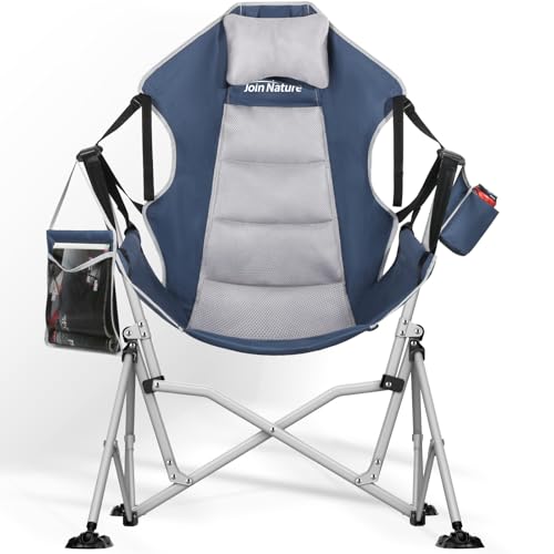 Oversized Hammock Camping Chair with Adjustable Backrest Blue V110024