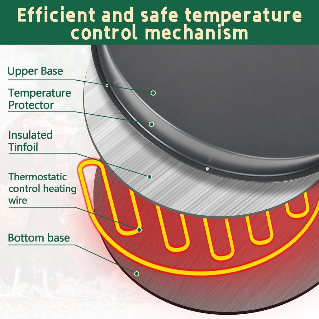 15IN 125W Heated Chicken Waterer Base with Thermostat G69153