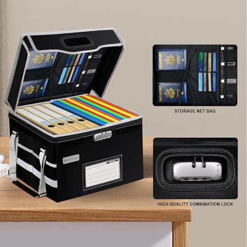 Fireproof Document Bag with Aluminum Foil Insulation, 4-Layer Fireproof File Box with Water-Resistant Zipper R827