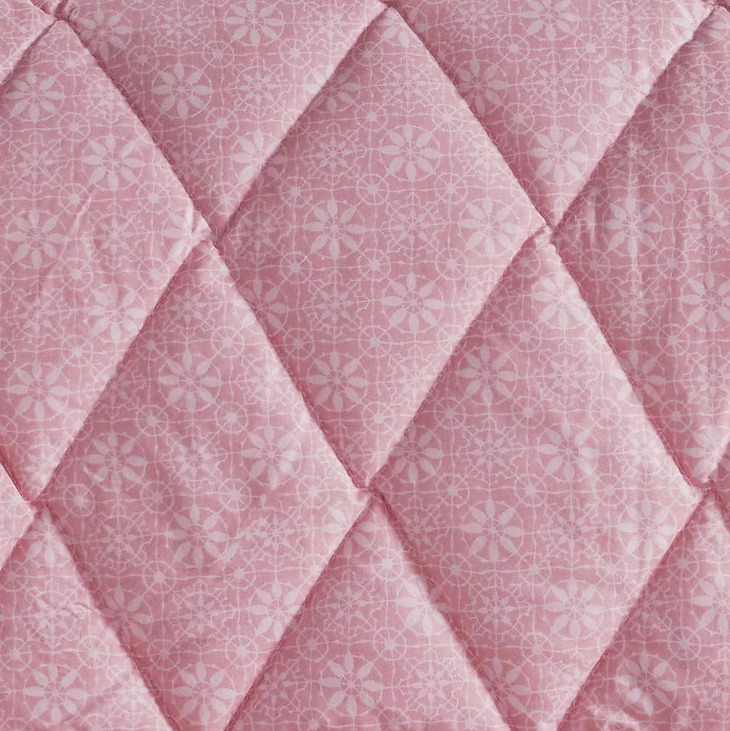 Pink Gold Floral Cotton 9 Piece Comforter Set E503398