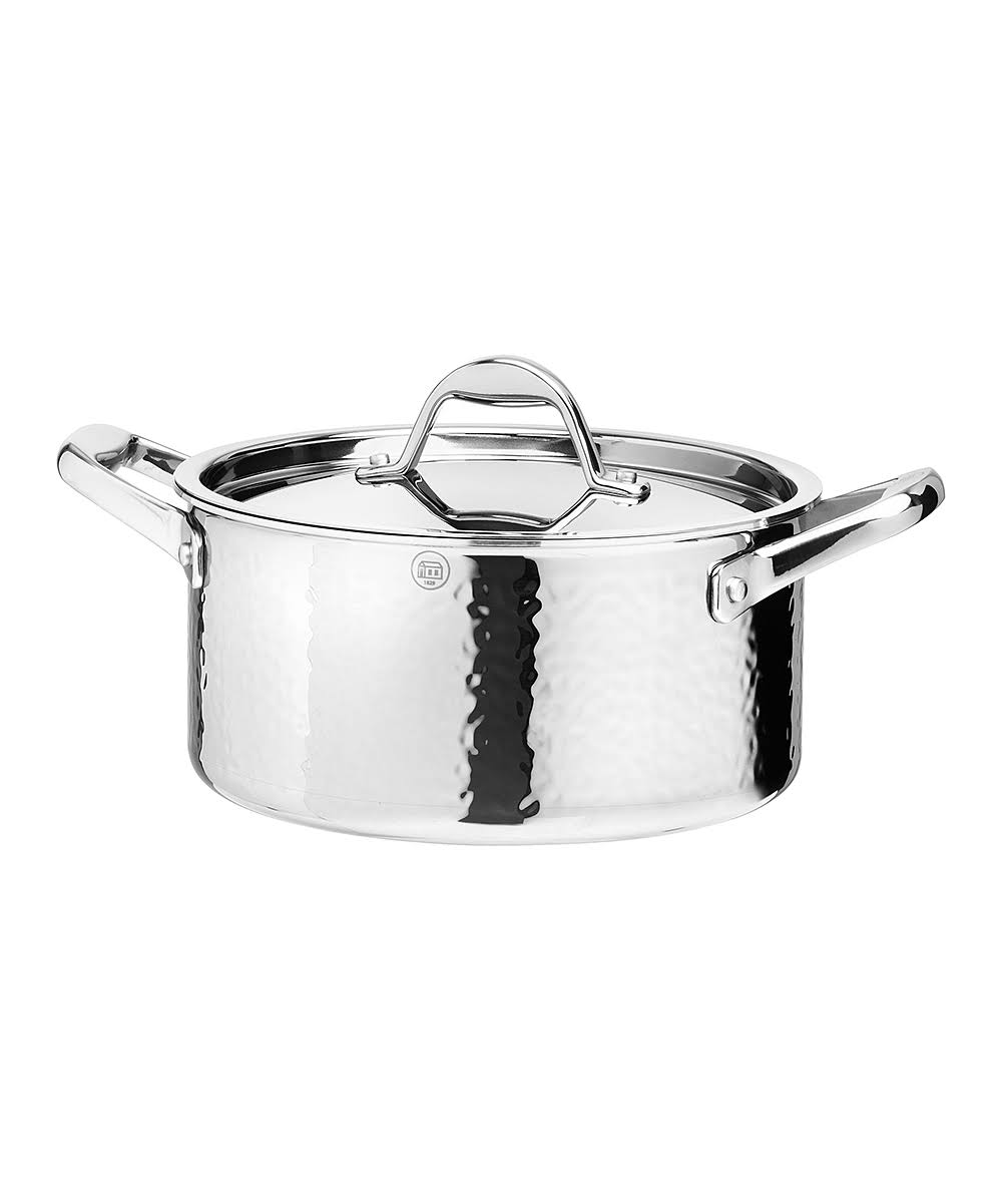Hammered Stainless Steel Tri-Ply Stock Pot with Lid R7910