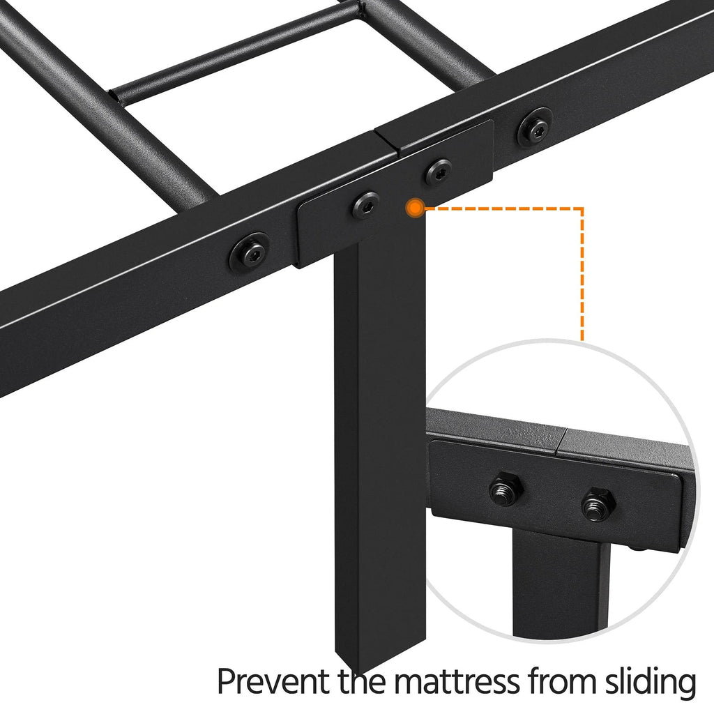 Black Twin Metal Platform Bed Frame with Headboard and Footboard T128