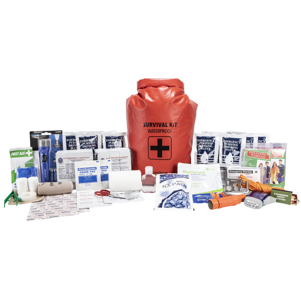 143 Piece Waterproof Emergency Backpack Red Y27421