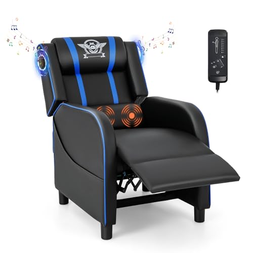 Blue Massage Recliner Chair with Footrest R57763