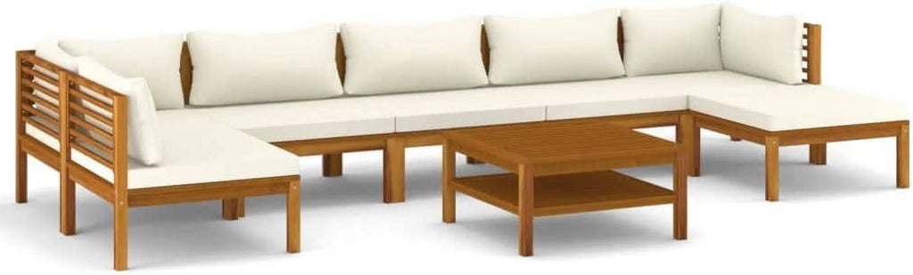 Acacia Wood Patio Chairs with Tea Table and Cushions Z628