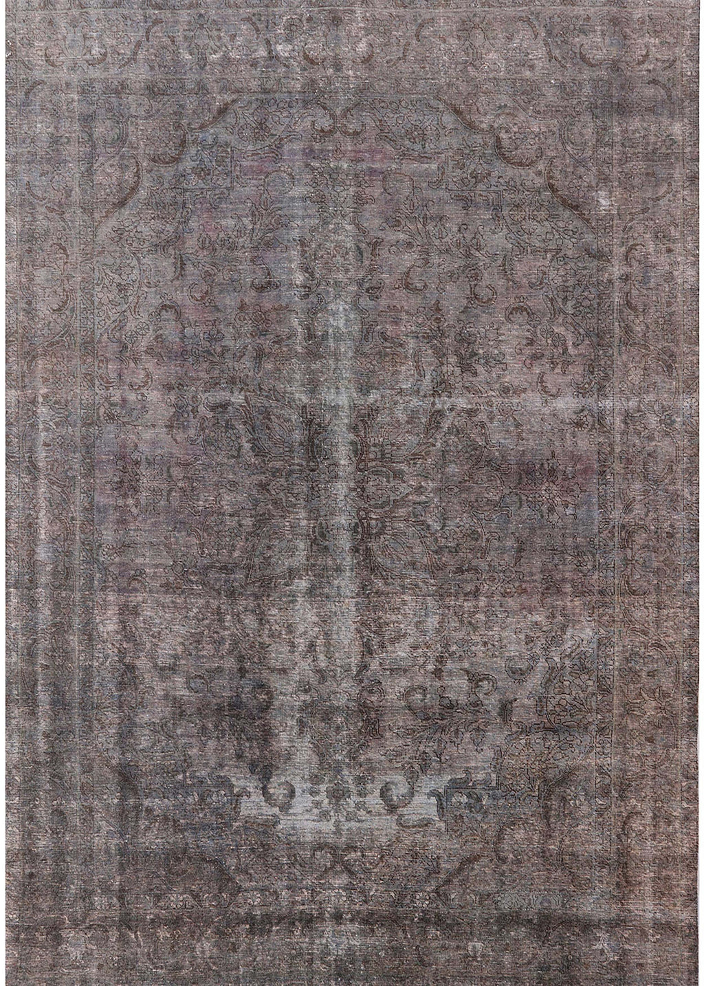 Gunmetal Gray Rectangle Oriental Area Rug R694217