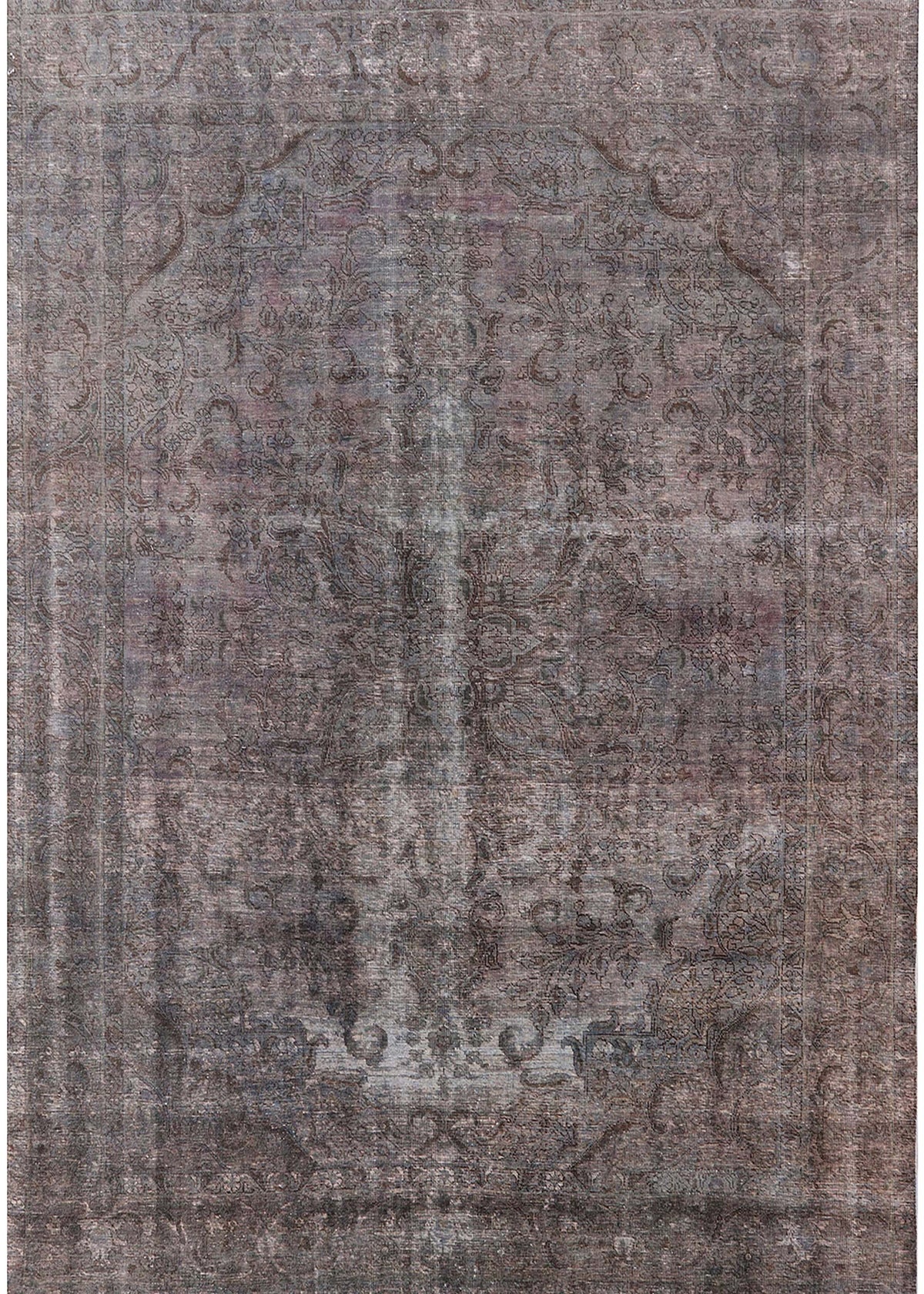 Gunmetal Gray Rectangle Oriental Area Rug R694217