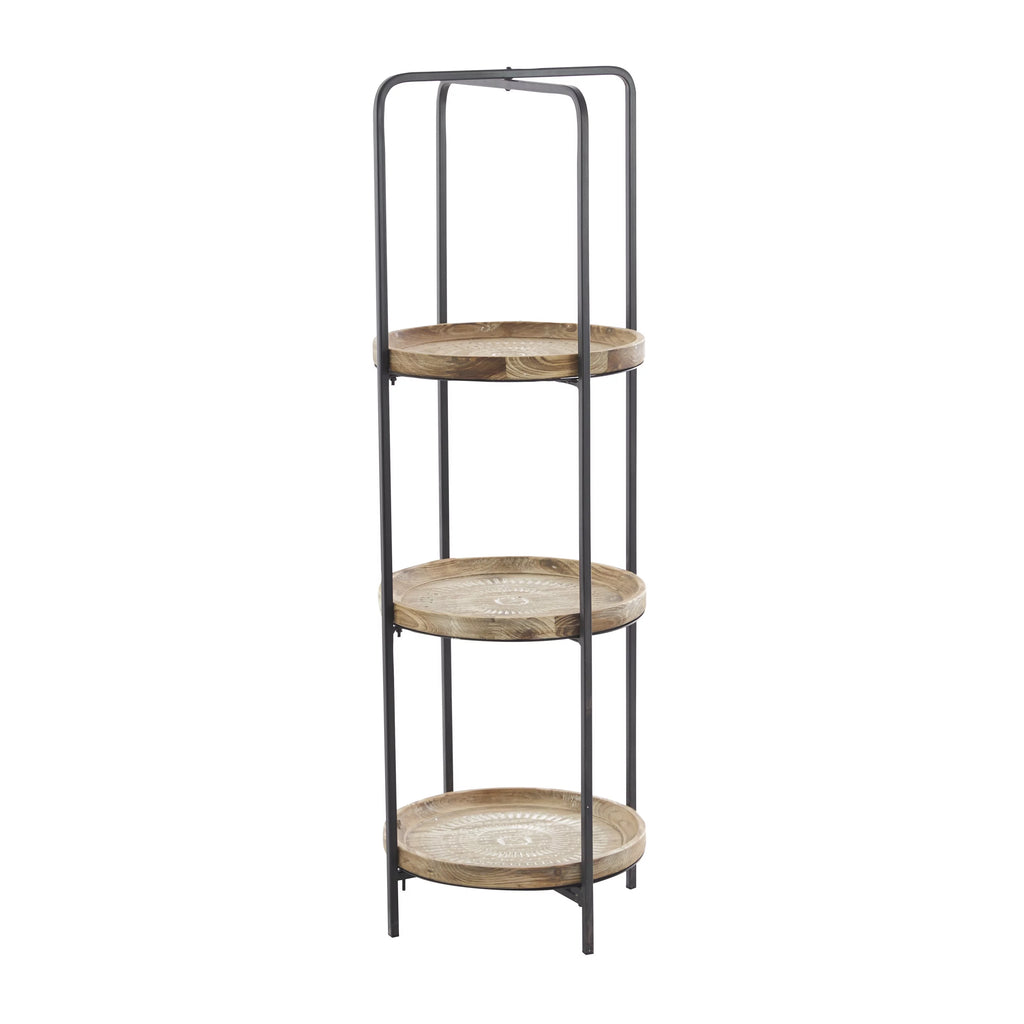 Brown Wood 3-Tier Shelving Unit Z9971