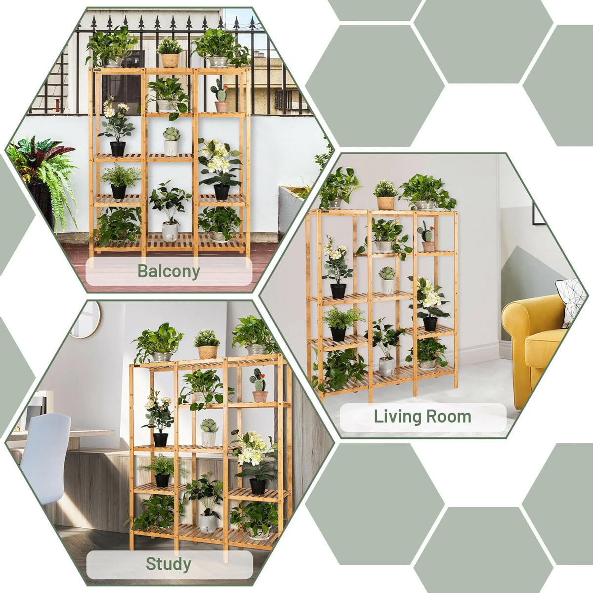 Bamboo Storage Organizer Rack Y19285