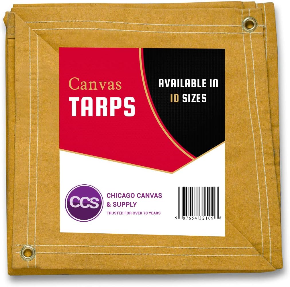 Olive Drab 10 by 12 Feet Waterproof Canvas Tarp with Rustproof Grommets F690