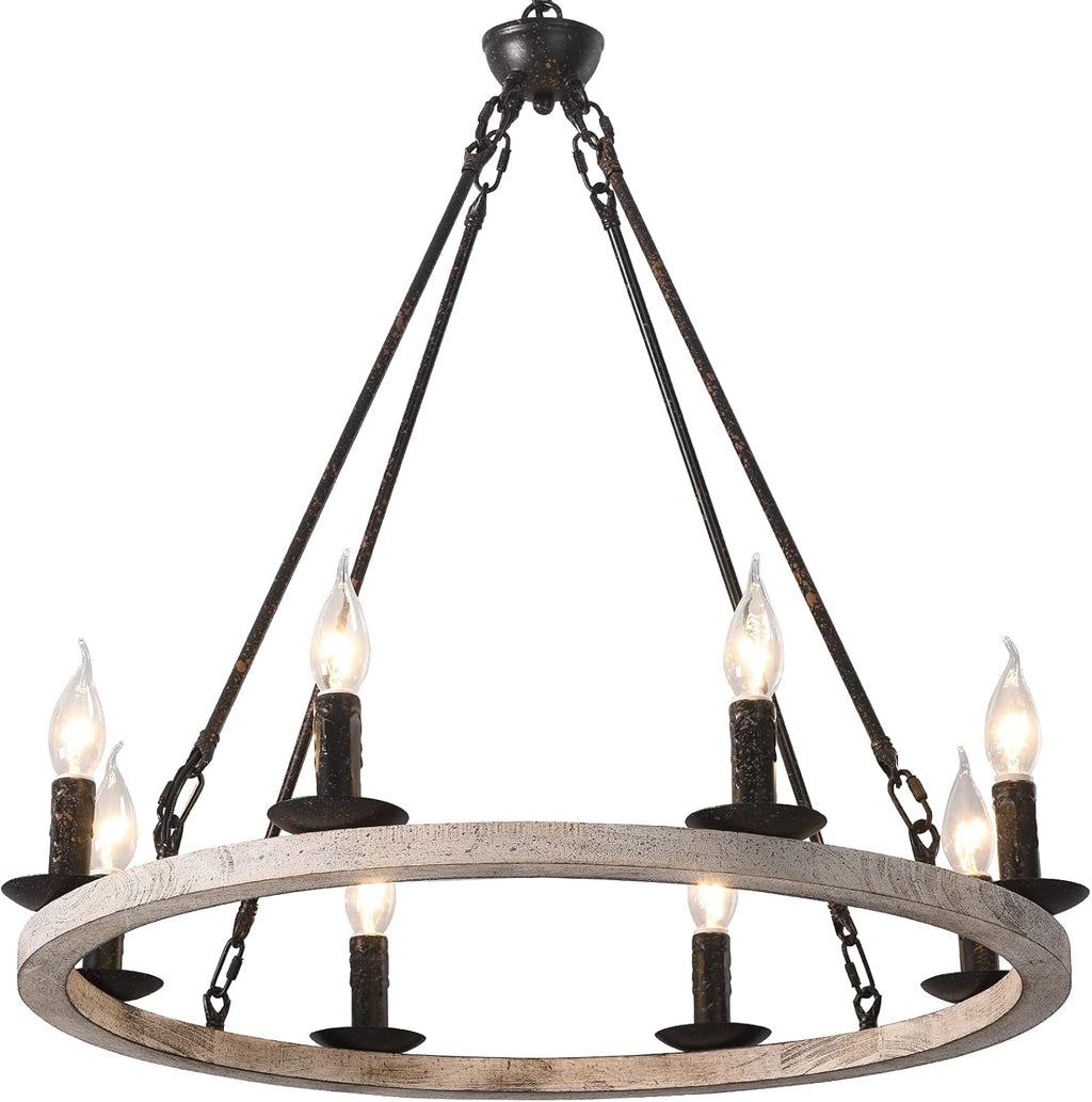 8-Lights Wagon Wheel Chandelier L639