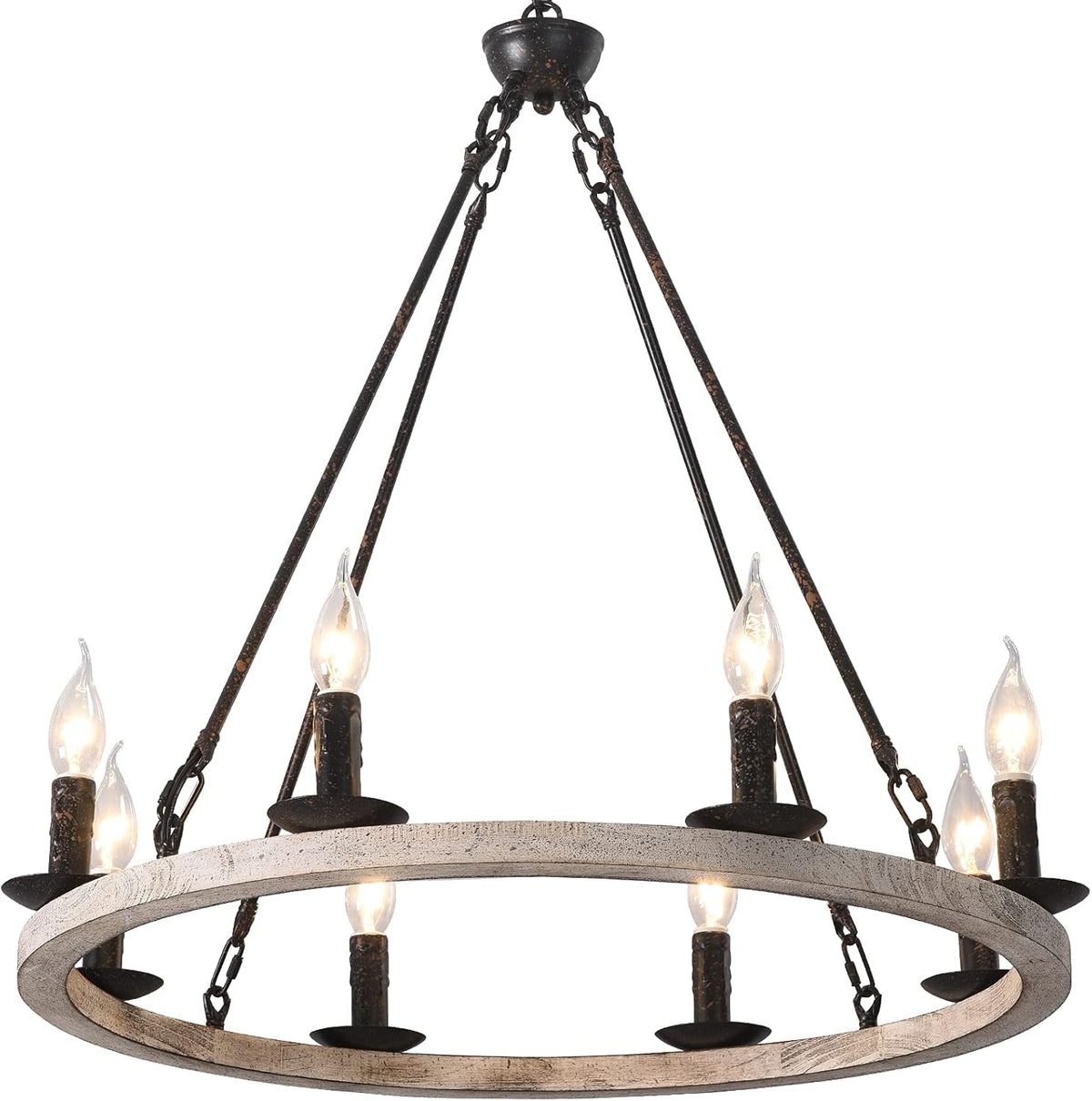 8-Lights Wagon Wheel Chandelier L639