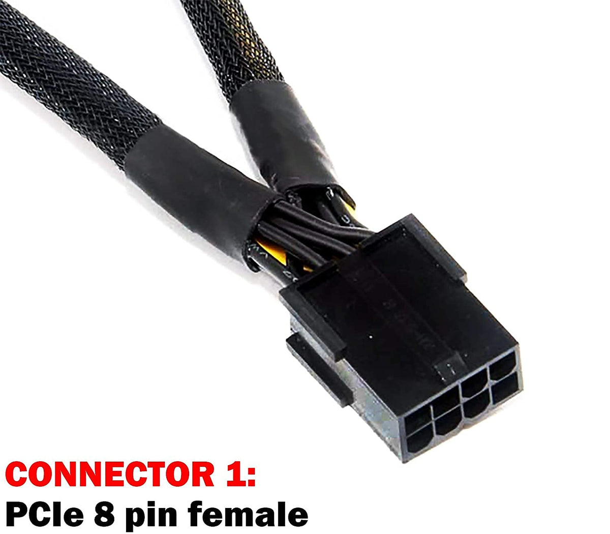 8 Pin GPU Splitter Power Sleeved Cable 12-inches (4 Pack) D4236