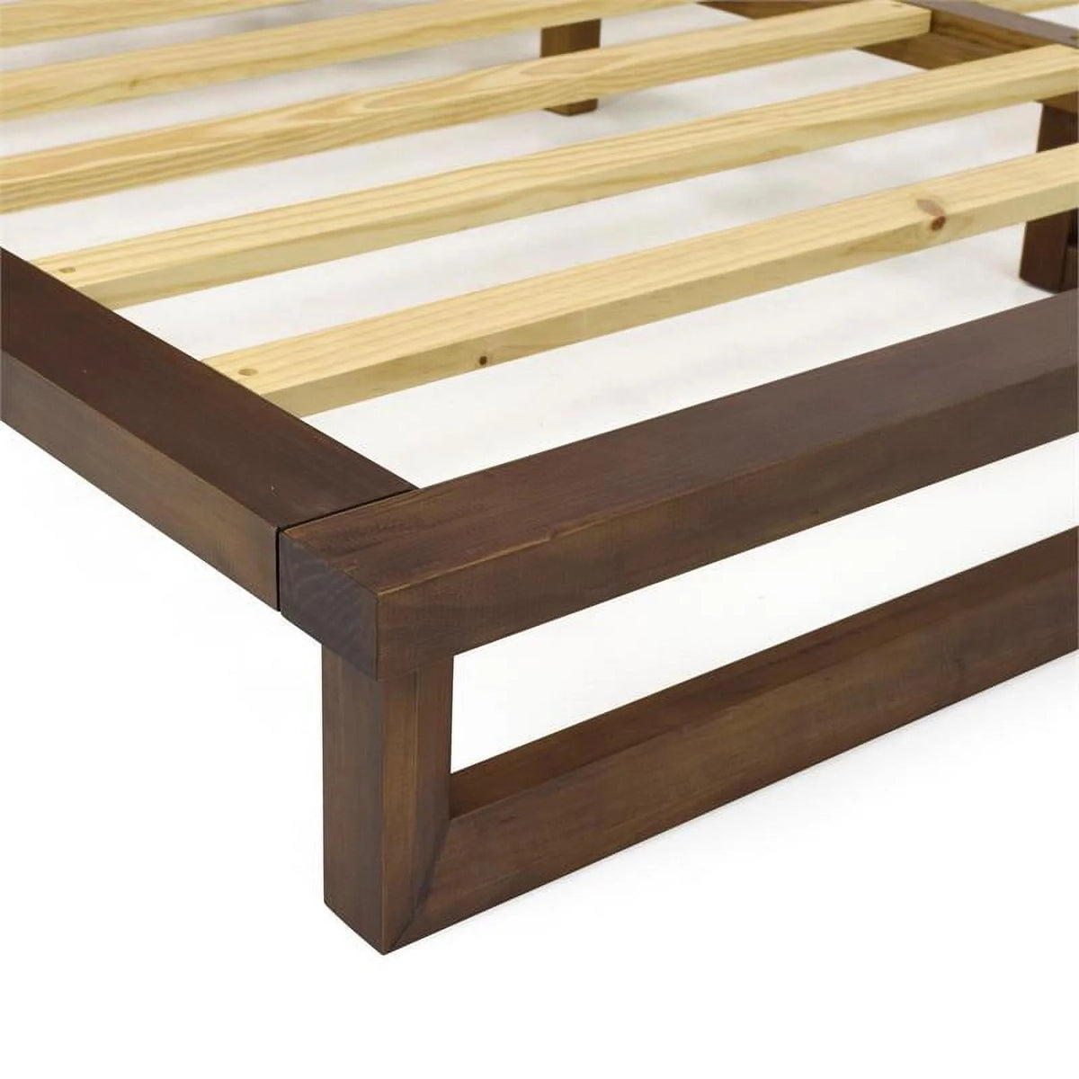 Queen Mocha Brown Wood Platform Bed I6344