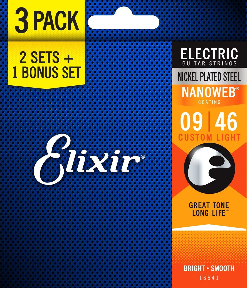 Set of 3 Nickel Plated Steel Electric Guitar Strings A830
