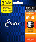 Set of 3 Nickel Plated Steel Electric Guitar Strings A830
