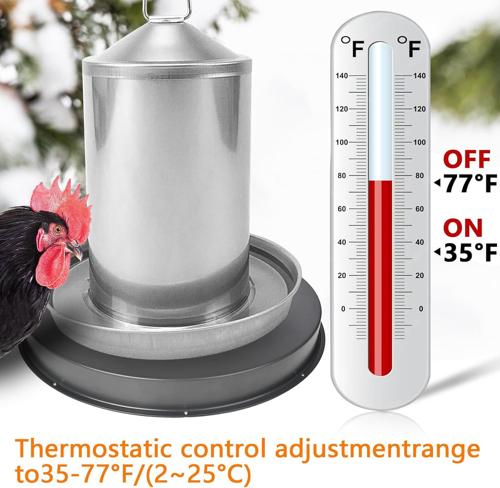 15IN 125W Heated Chicken Waterer Base with Thermostat G69153