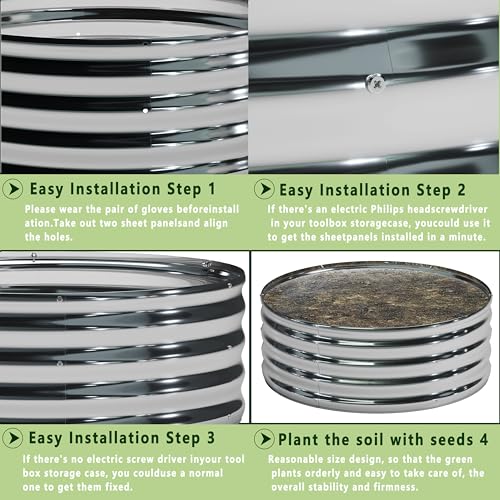 2PCS Galvanized Raised Garden Bed Kit O872674