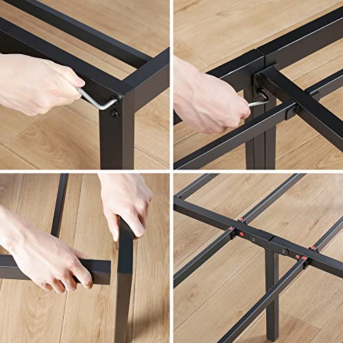 18 Inch Heavy Duty Steel Slat Anti-Slip Platform Bed Frame, Black, Full Size R83029