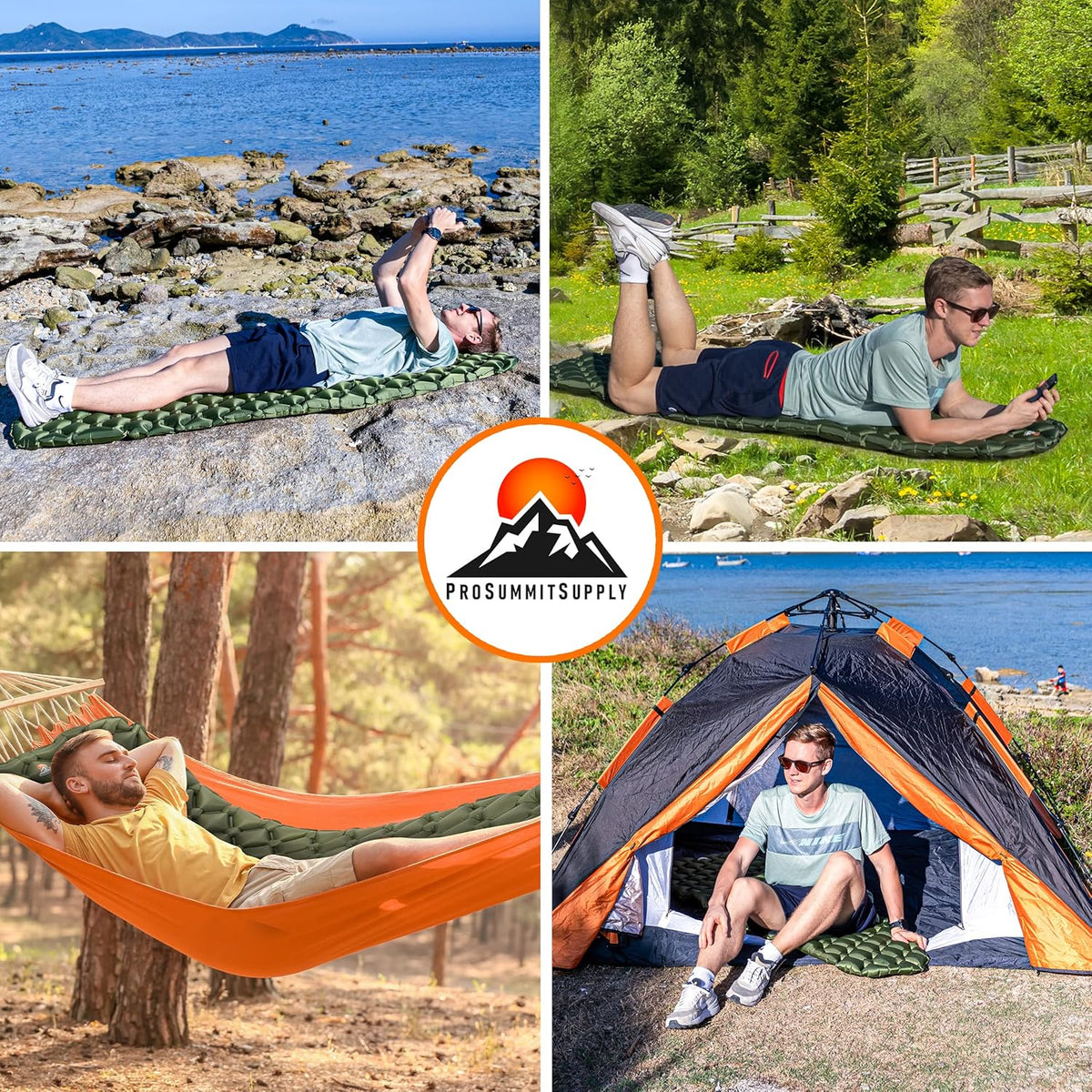 73 x 22.5 x 2.2 20D Ripstop Nylon Waterproof Sleeping Pad with Carry Pouch E7016
