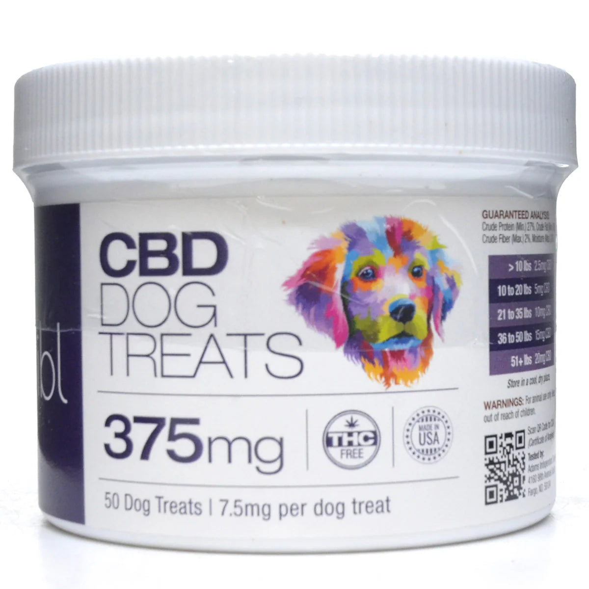 CBD Dog Treats 375 mg THC Free 50 Count G833