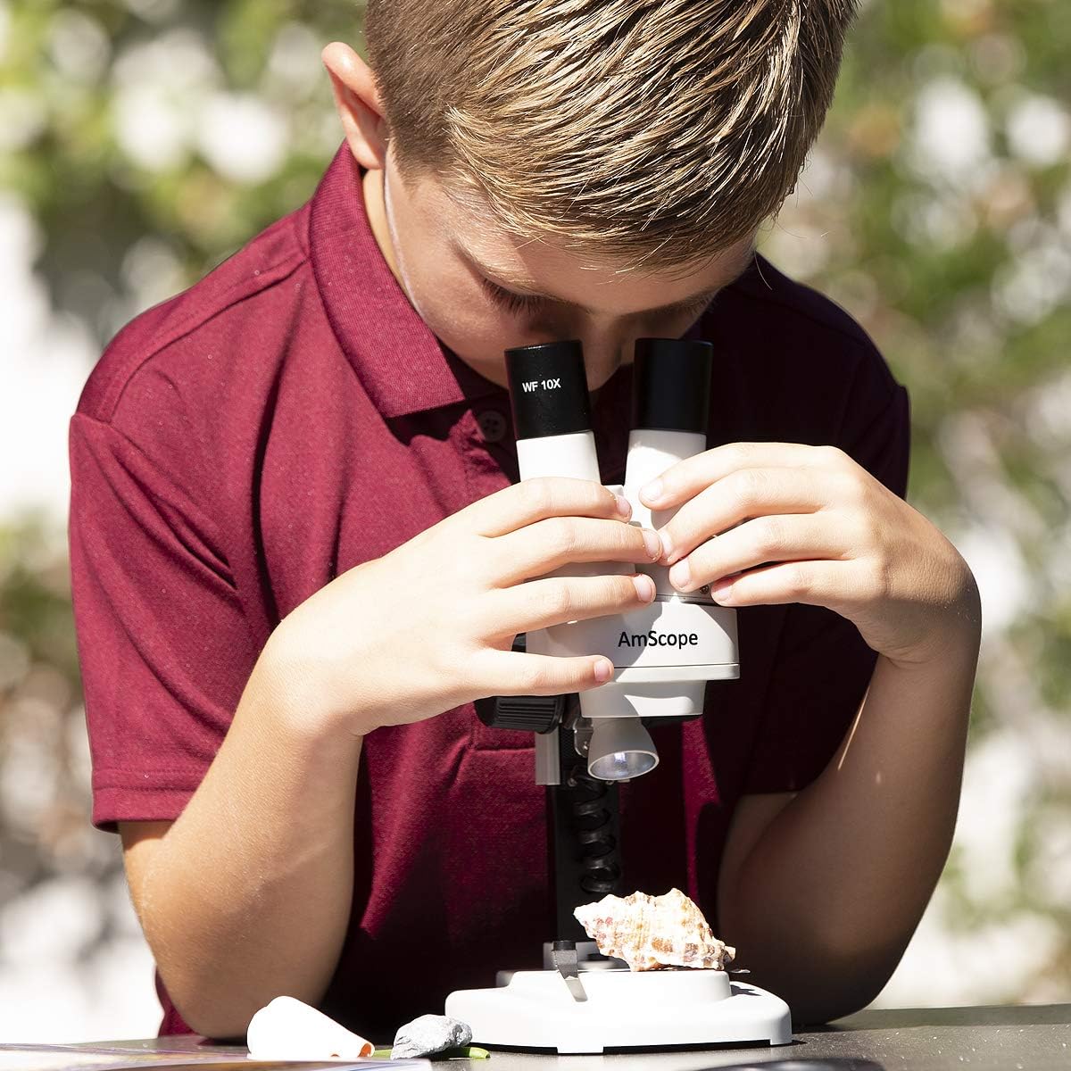 Portable Binocular Stereo Microscope, 20X and 40X Magnification, LED Light Source F28415