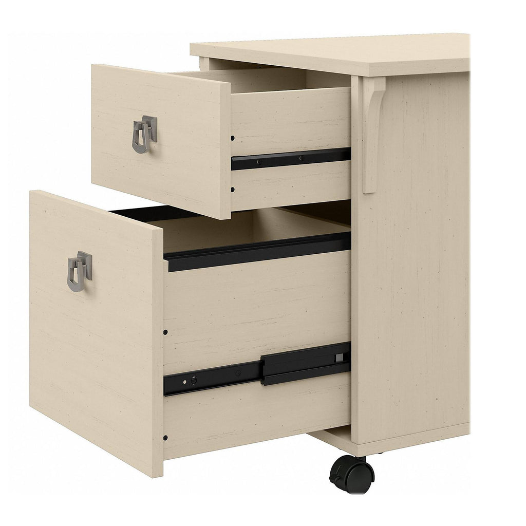 Antique White 2 Drawer Mobile File Cabinet U2734