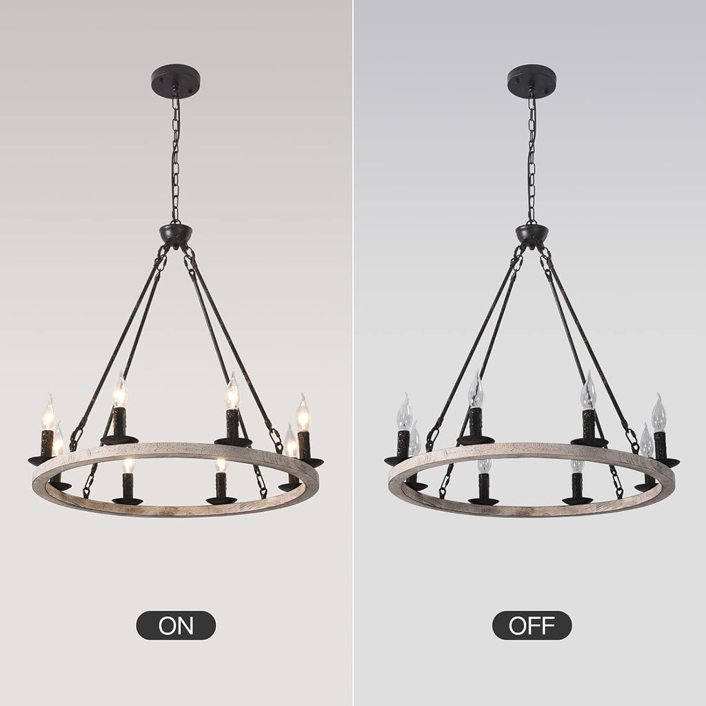 8-Lights Wagon Wheel Chandelier L639