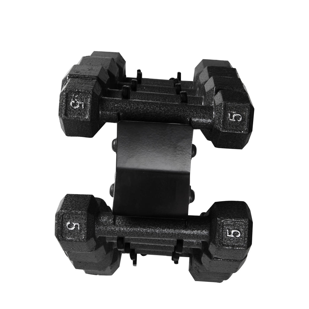 100 lb Cast Iron Hex Dumbbell Weight Set with Rack P574002