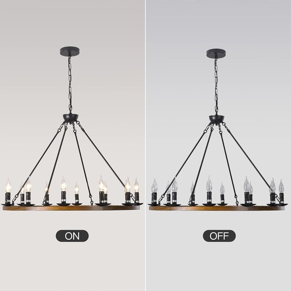 8-Lights Wagon Wheel Chandelier L639