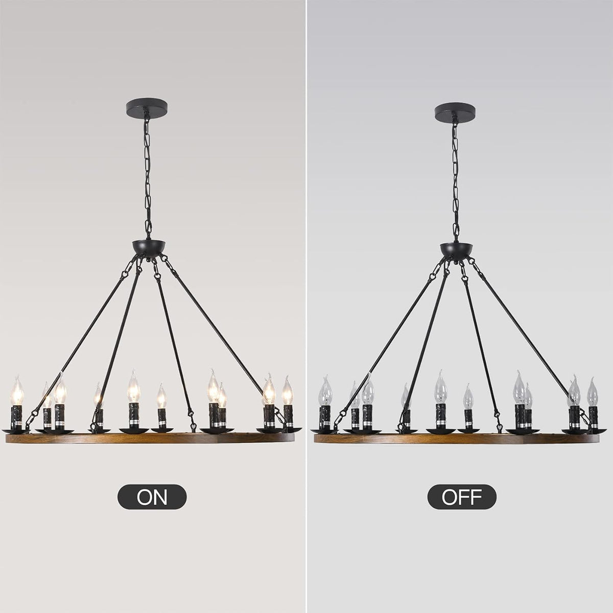 8-Lights Wagon Wheel Chandelier L639