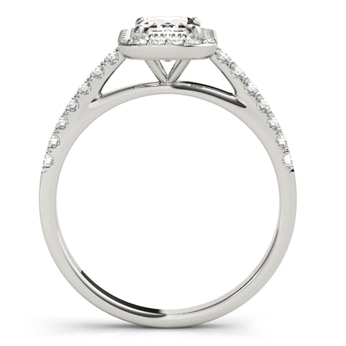 14K White Gold Halo Engagement Ring F9177