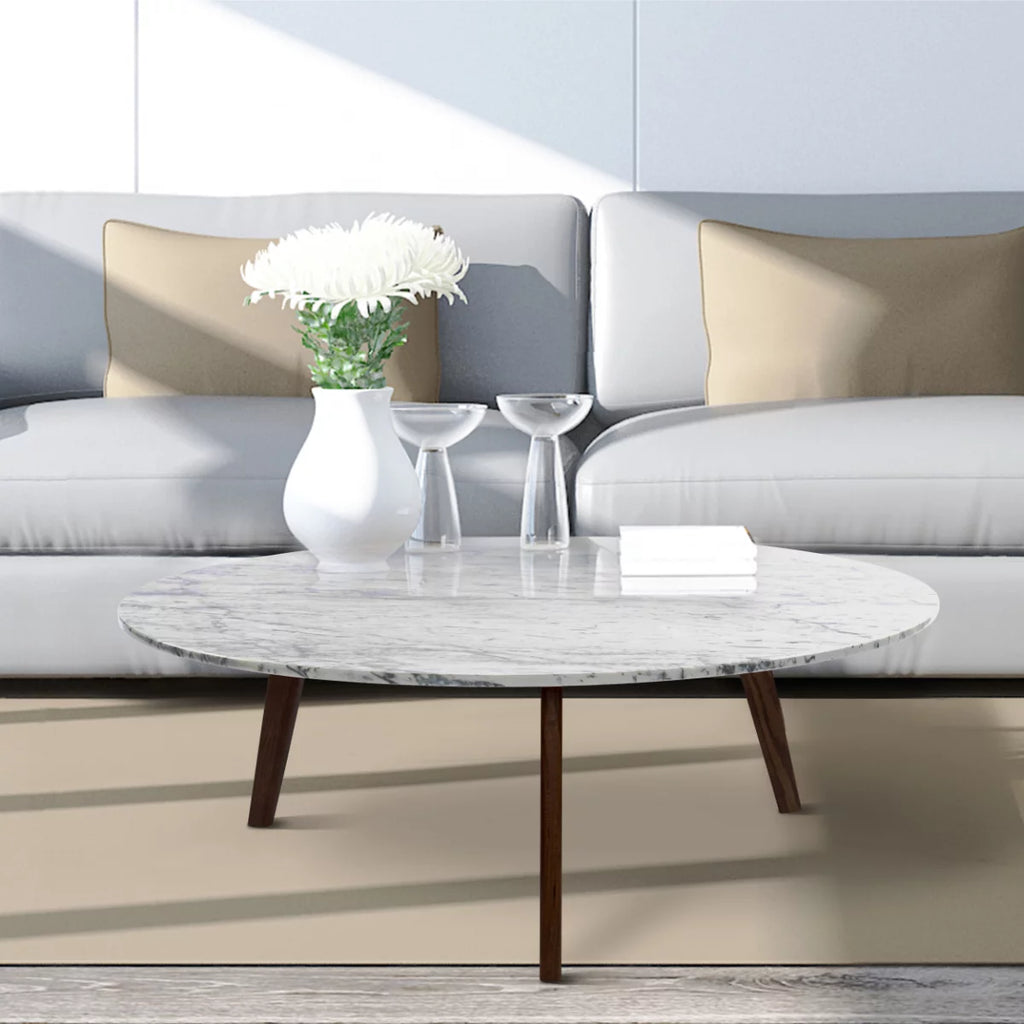 White Round Marble Coffee Table Z578248