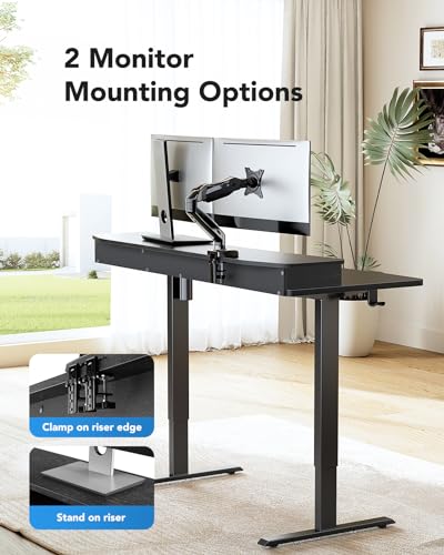 48″ x 24″ Black Electric Standing Desk with 2 Drawers E57057
