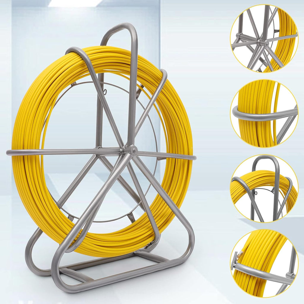 425FT Fiberglass Fish Tape with Wheel Stand H3181