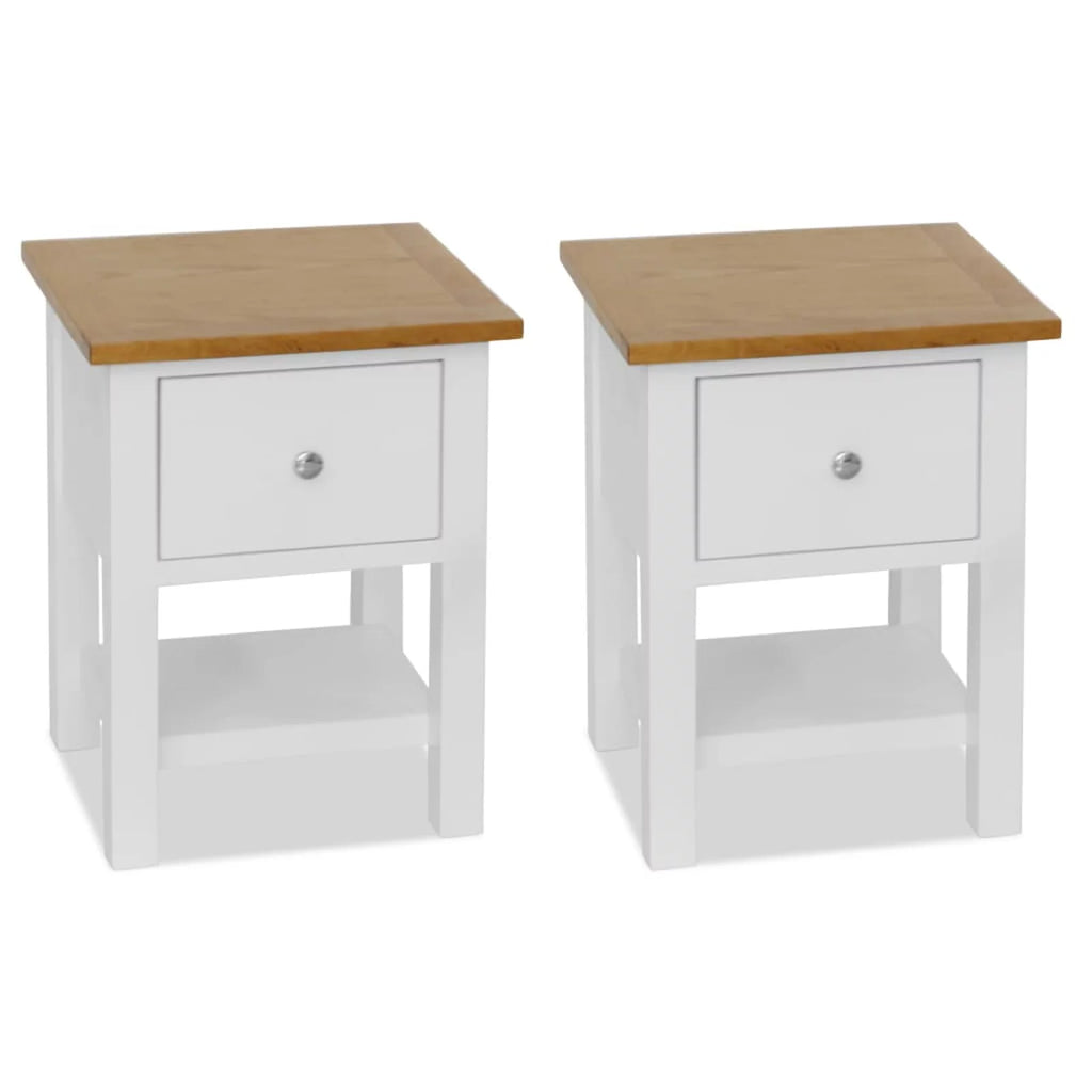 Oak Wood Nightstand with Storage Drawer and Shelf Y83147
