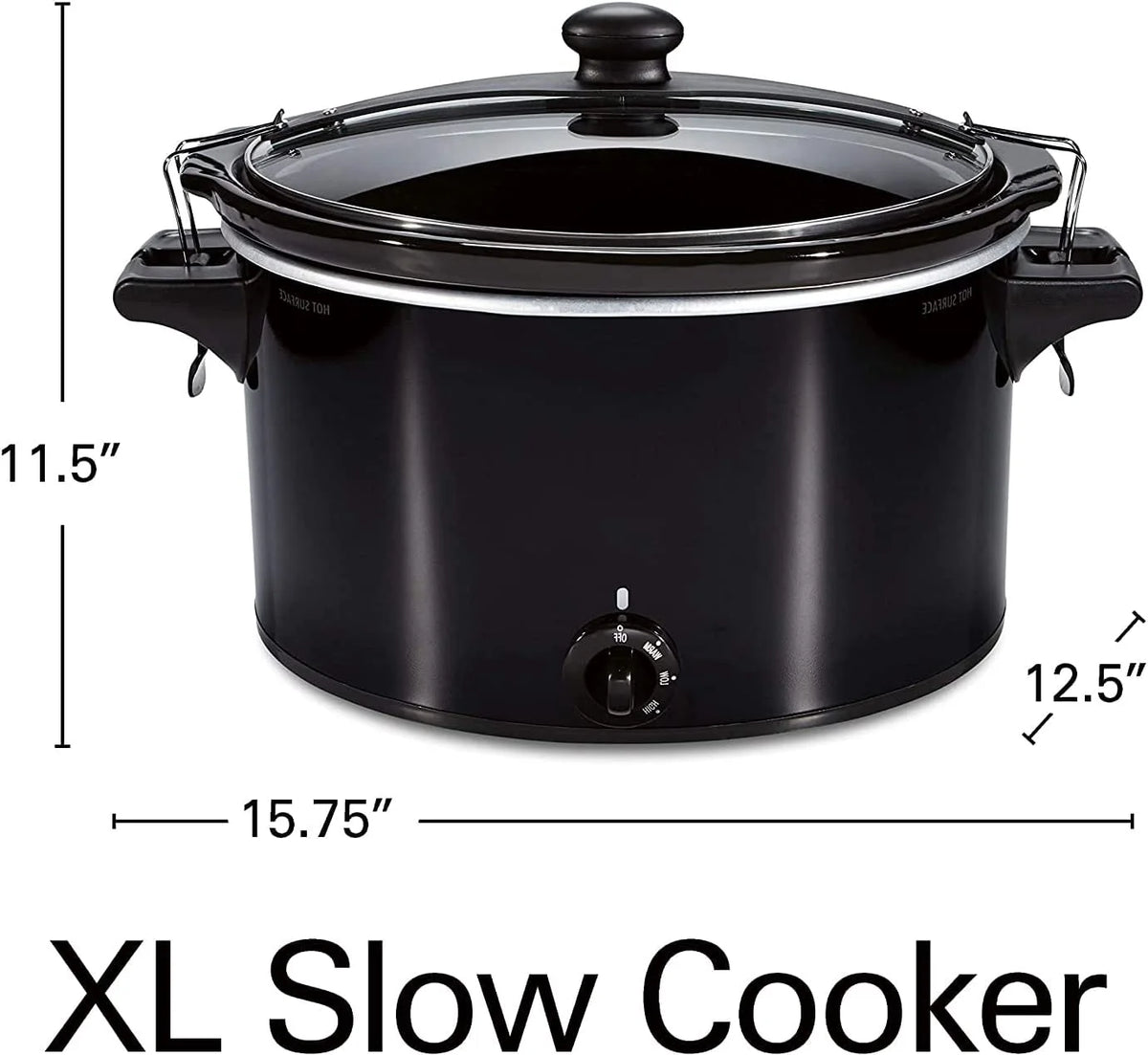 Black 10-Quart Slow Cooker with Lid Lock X318548