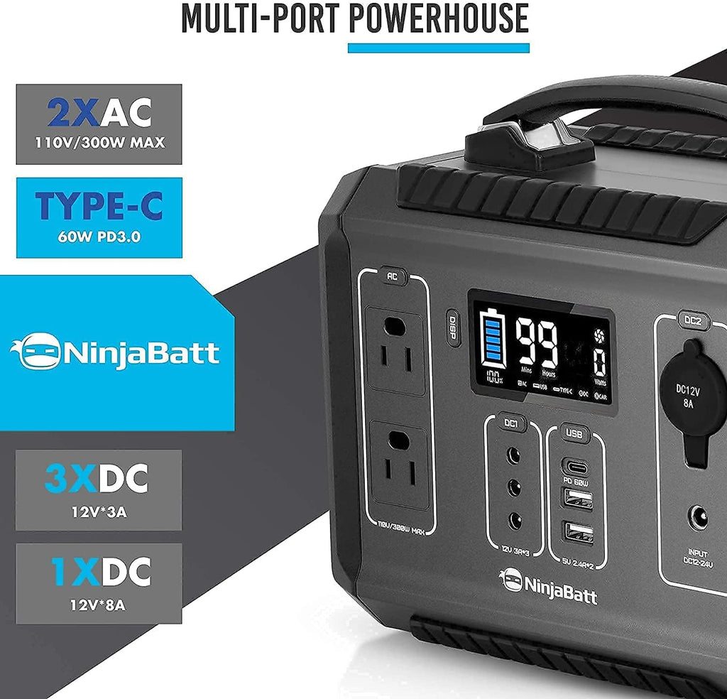 280Wh Portable Power Station with 110V/300W AC Outlets G61723