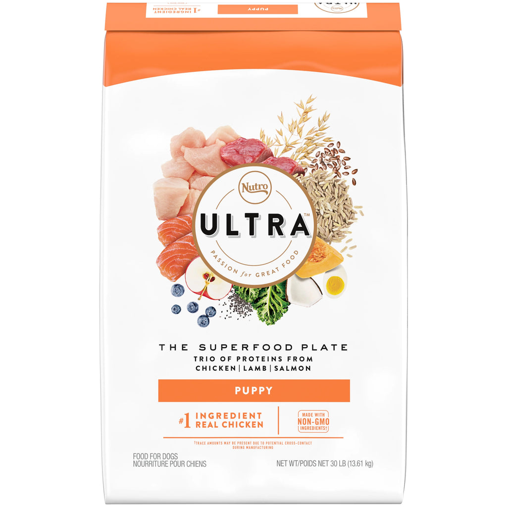 30 Lb. Bag High Protein Dry Puppy Food with Chicken Lamb Salmon X187901