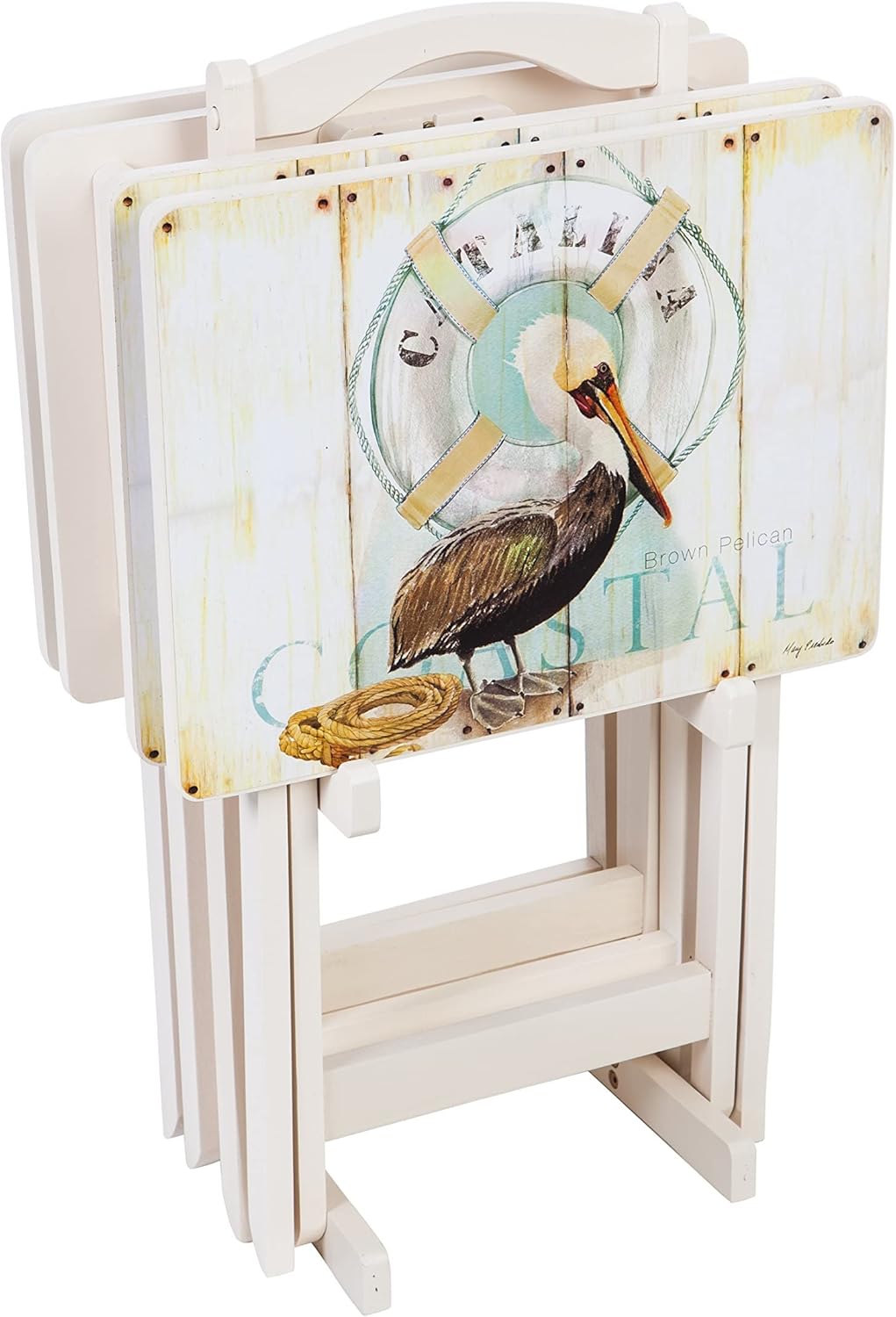 Farmhouse TV Trays with Stand, Set of 4 M9289