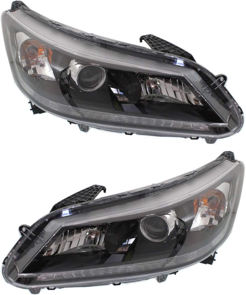Honda Accord Headlight 2013 2014 2015 Driver Side Halogen Bulbs Included Sedan H6742