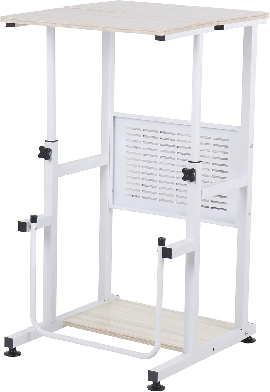Oak Height Adjustable Standing Desk with Carpet Wheels B624841