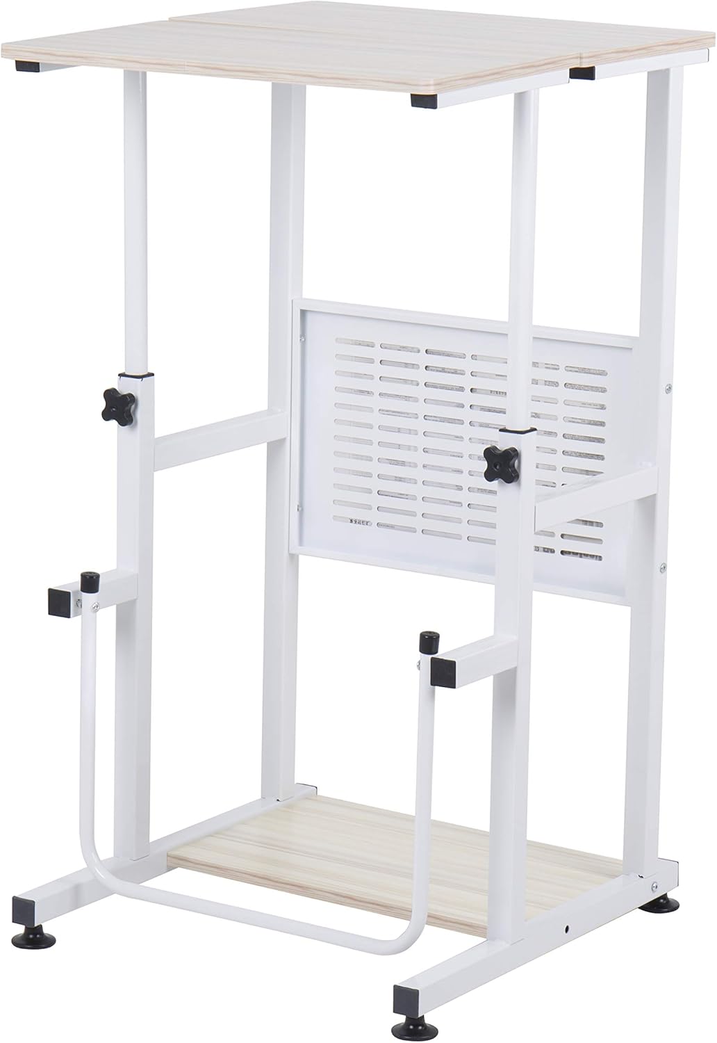 Oak Height Adjustable Standing Desk with Carpet Wheels B624841