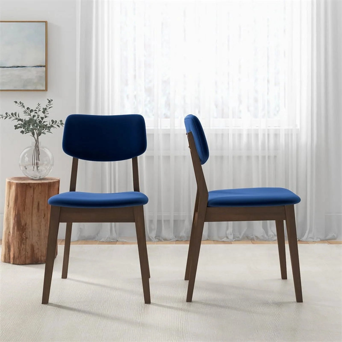 Blue Velvet Dining Chair Set of 2 T2057