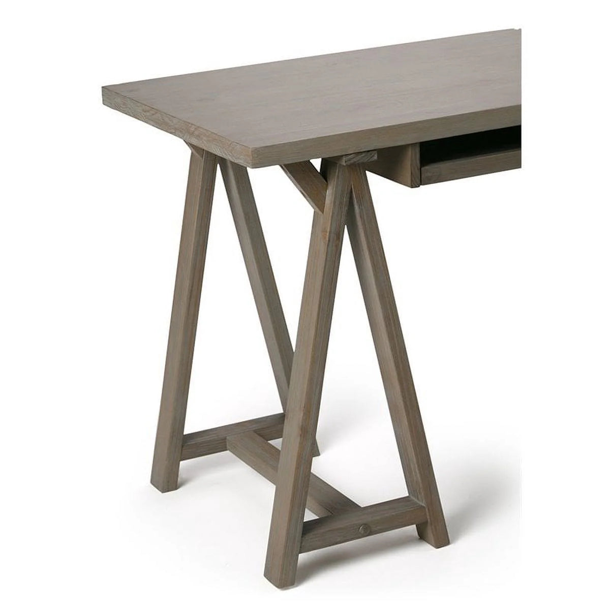 Rustic Solid Wood Computer Desk in Distressed Gray E14796