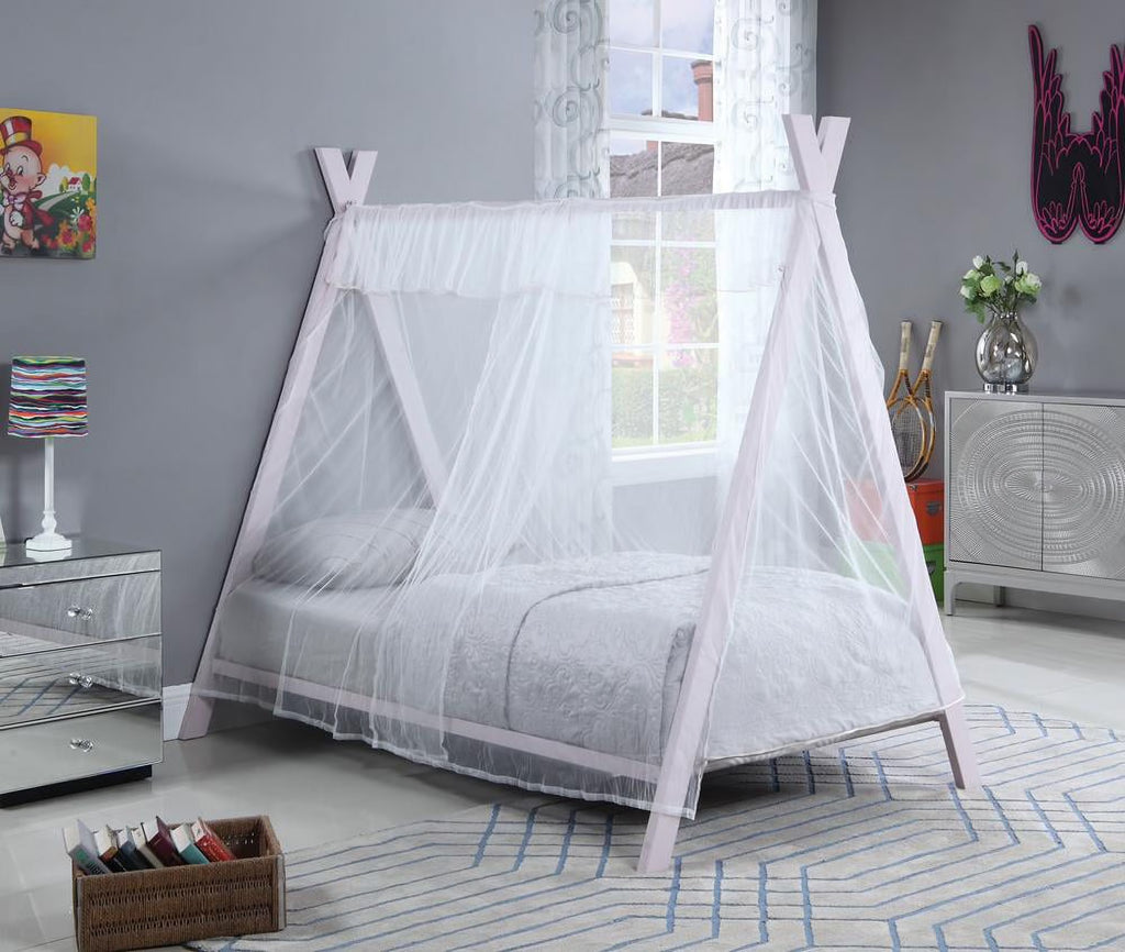 Twin Metal Tent Bed Pink B7917